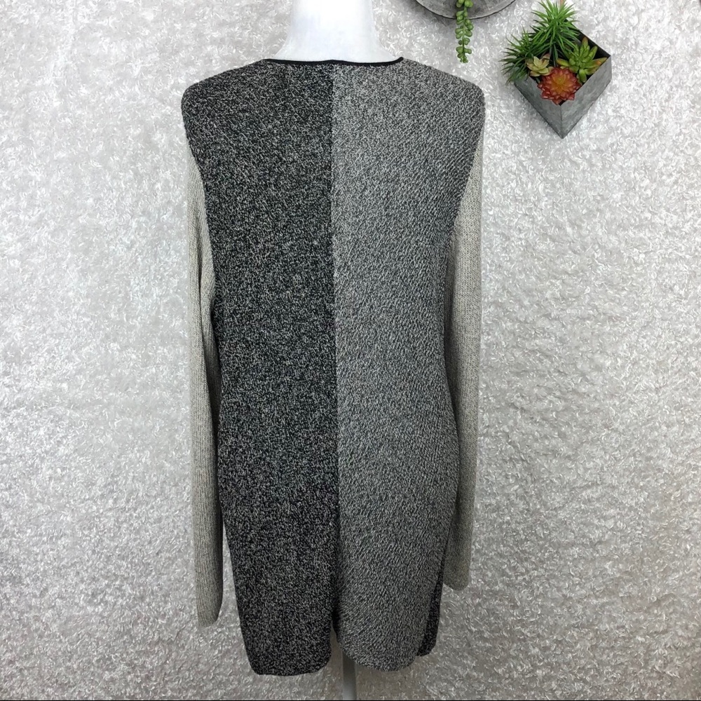 Eileen Fisher Italian Yarn Color Block Cardigan - Picture 3 of 7